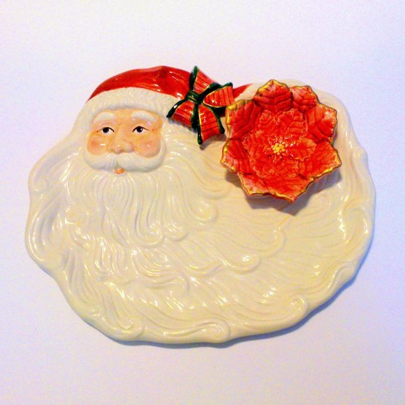 World Bazaar Holiday World Bazaar Santa Claus Christmas Holiday Chip And Dip Serving Dish